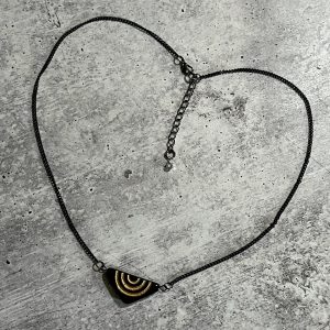 Black and Gold Traingle Necklace