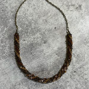 Brown Crystal Rope Necklace