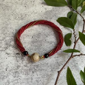 Red and Gold twist Bracelet
